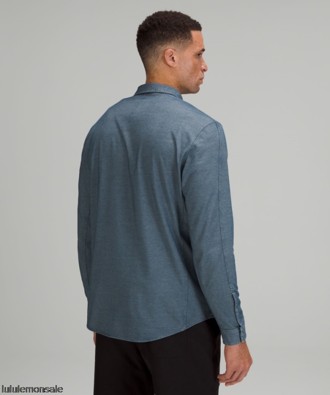 Lululemon Verkauf DELULU614 | River Blue Enzyme Dye Commission Langarmshirt